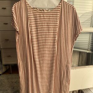 Madewell pink and white striped dress